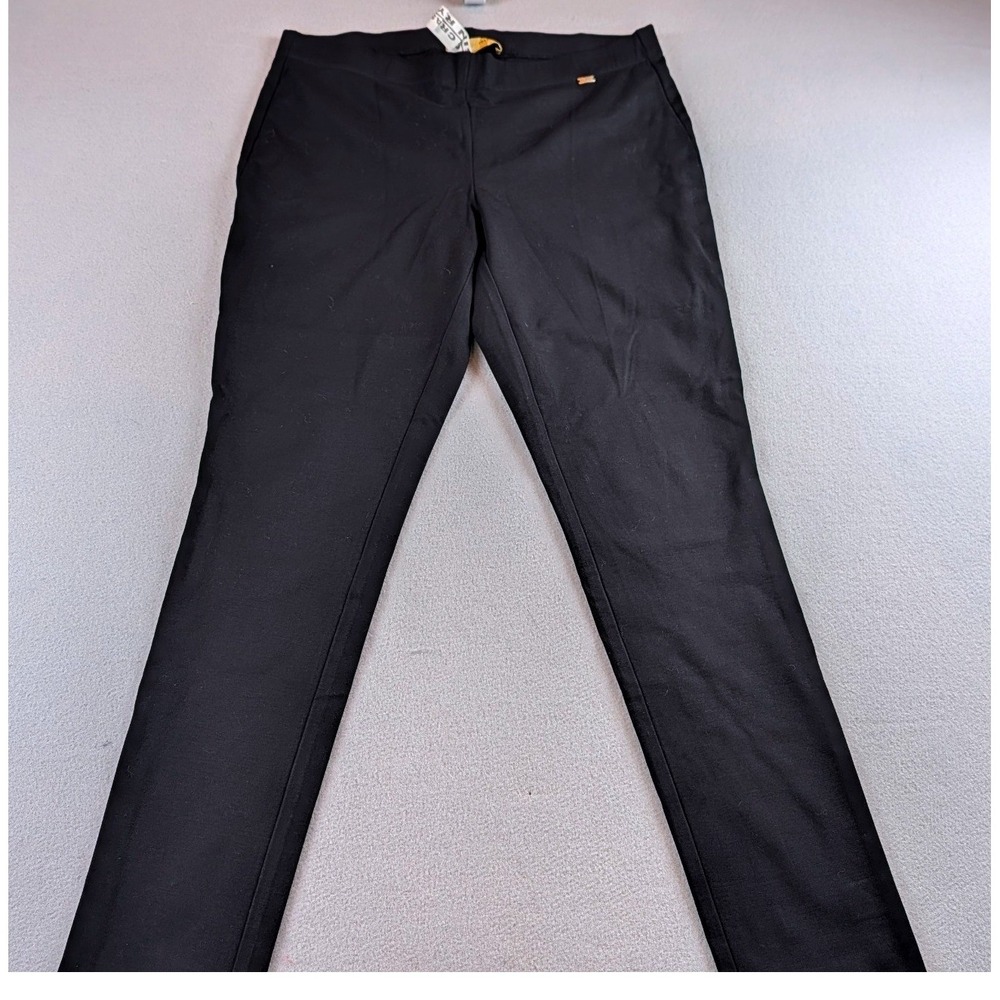 St. John Black Stretch Knit Pull On Pants Slim Leg Women Size S 6624 ST 1